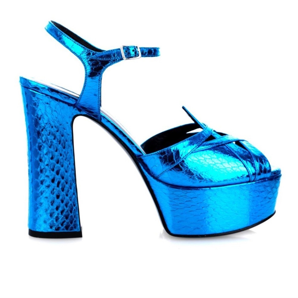 ISO! Saint Laurent Candy E. Blue Platform Sandals